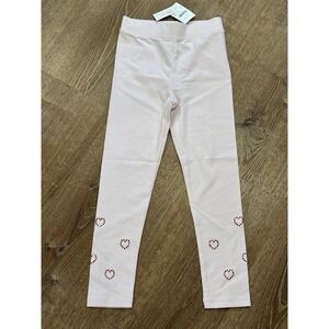 Crewcuts Girls Pink Leggings Red Rhinestone Heart 7